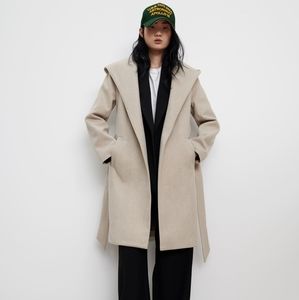 Zara hooded wool coat